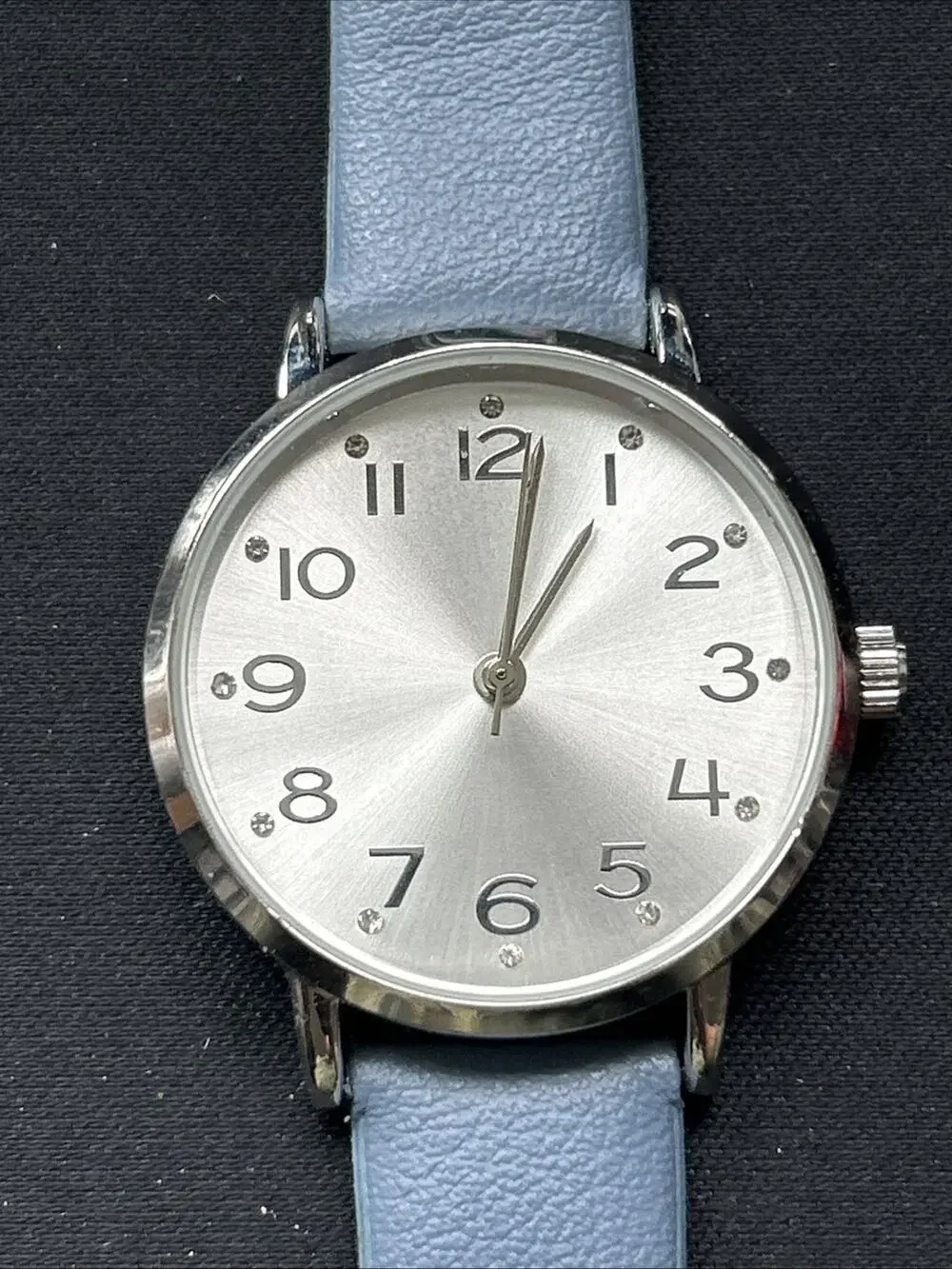 Silver Tone Blue Band Women’s Quartz Watch